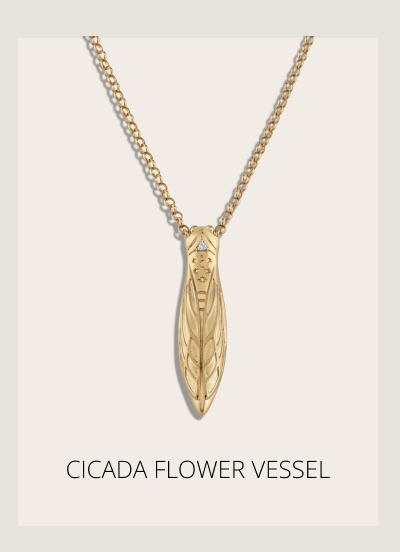 Cicada Flower Vessel Necklace