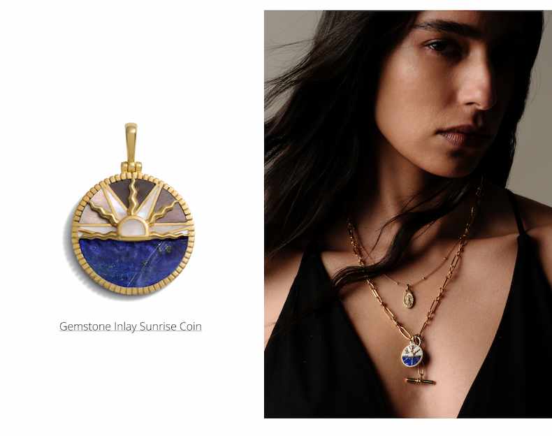 Gemstone Inlay Sunrise Coin