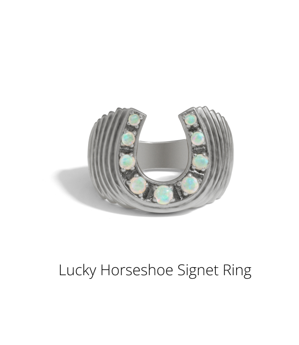 Lucky Horseshoe Signet Ring