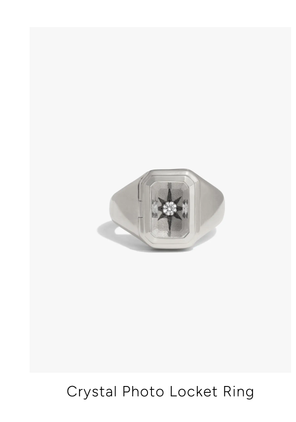Crystal Photo Locket Ring