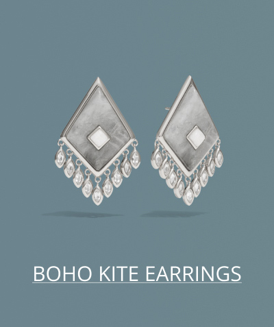 Labradorite Boho Kite Earrings