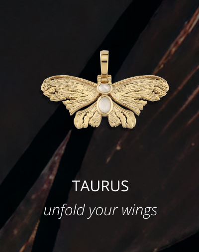 Taurus - Moonstone Moth Necklace