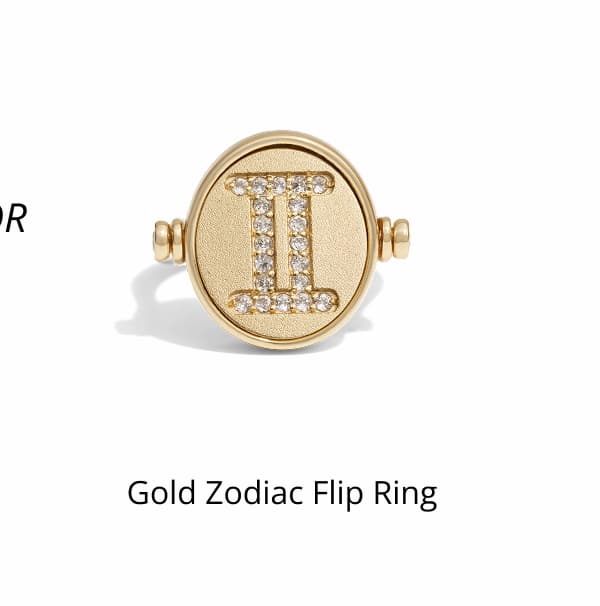 Gold Zodiac Flip Ring