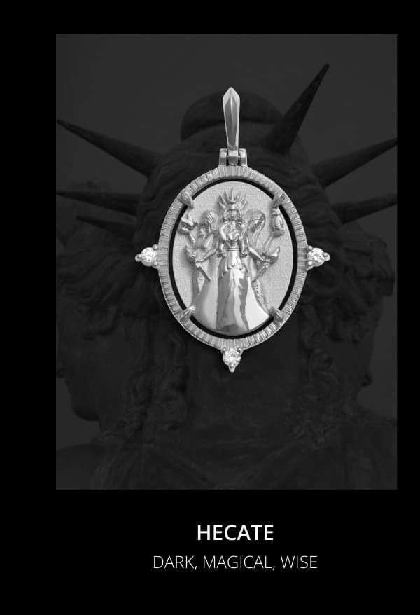 14k Hecate Goddess Necklace