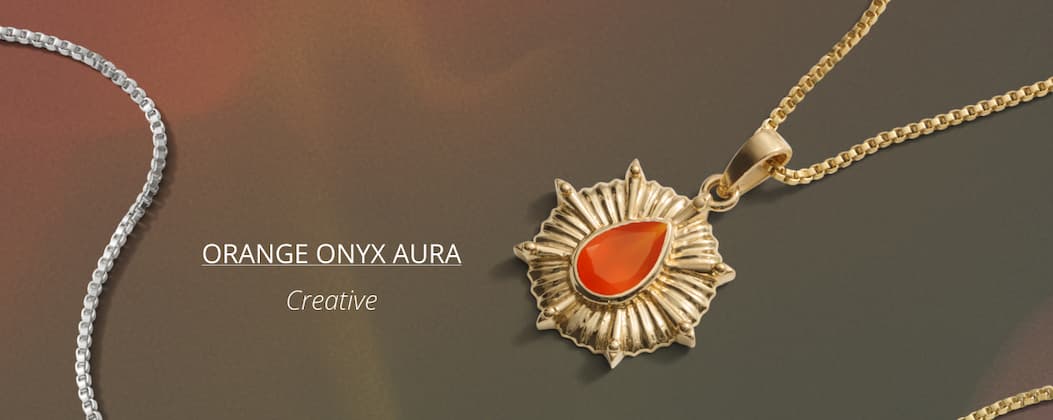 Aura Necklace - Orange Onyx