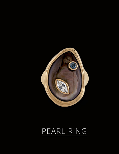 Organic Pearl Gemstone Ring