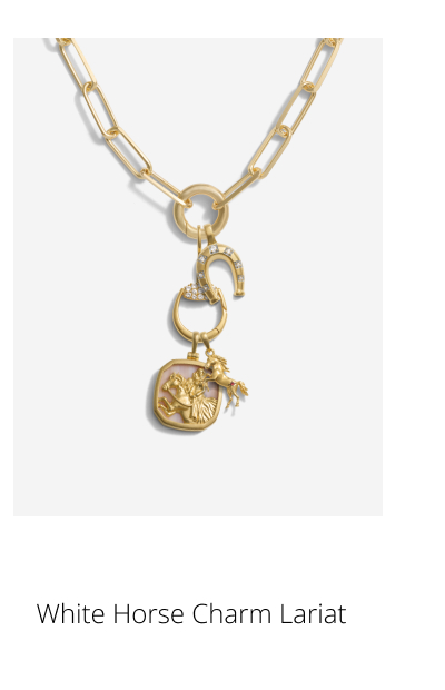 White Horse Charm Lariat