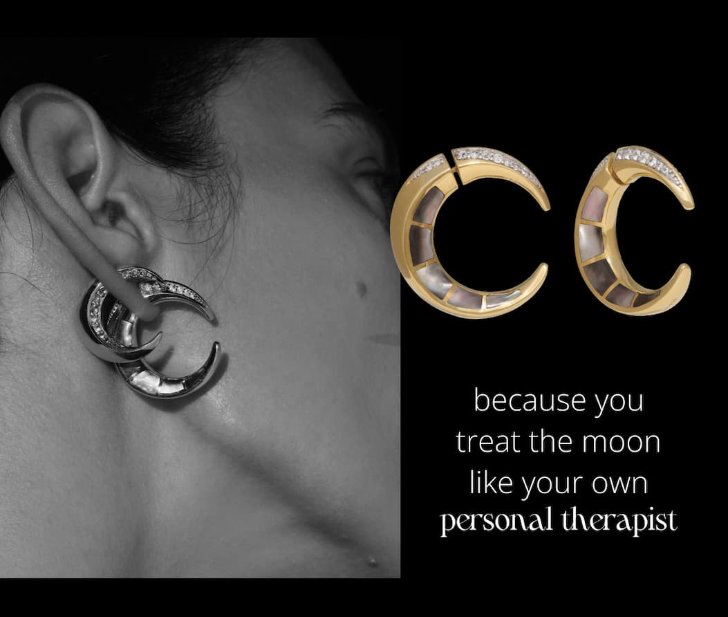 Statement Crescent Moon Earrings