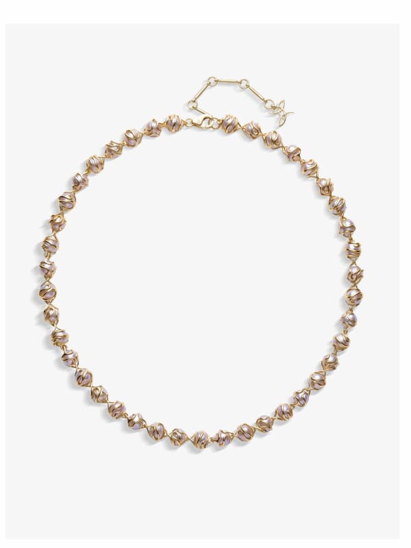 Damselfly Caged Pearl Necklace