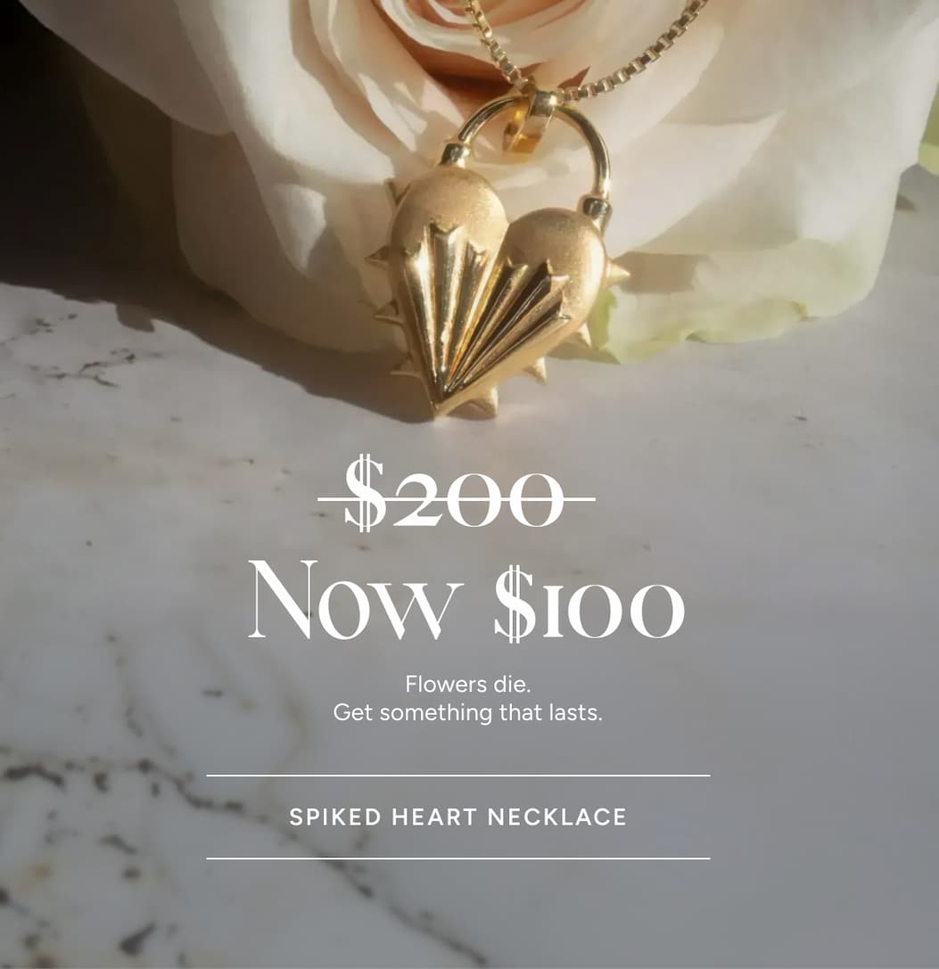 Now $100 – Spiked Heart Necklace
