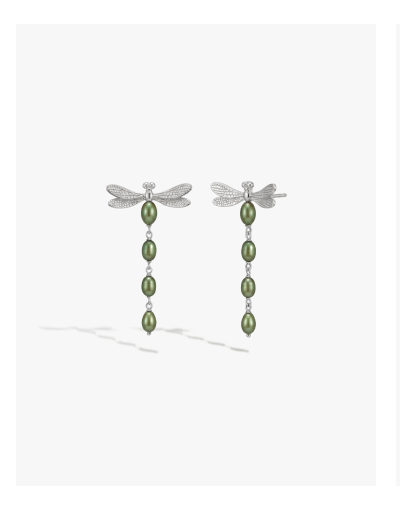 Damselfly Pearl Earrings