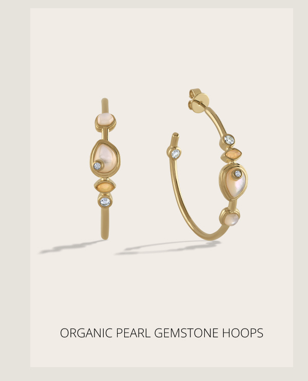 Organic Pearl Gemstone Hoops