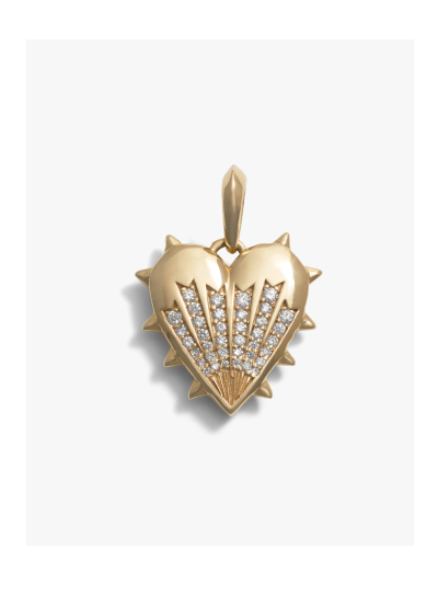 Diamond Spiked Heart Amulet