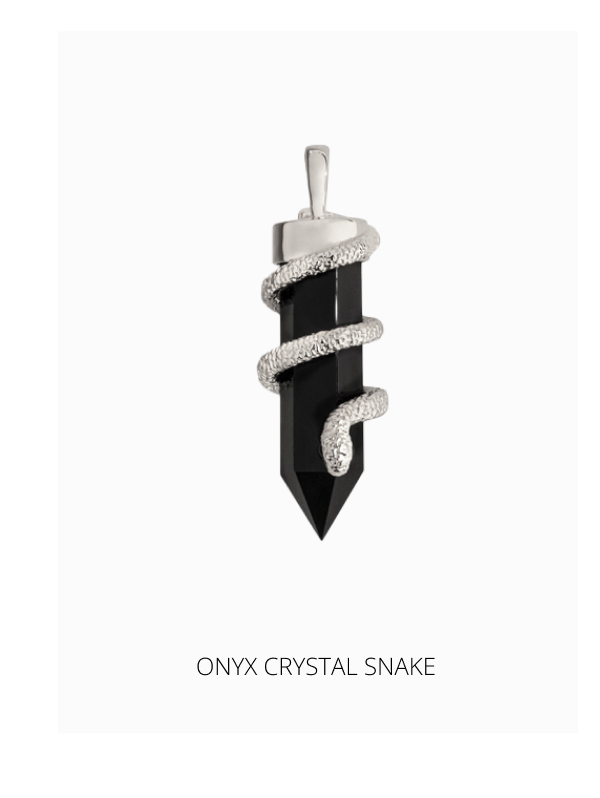 Onyx Crystal Snake Amulet