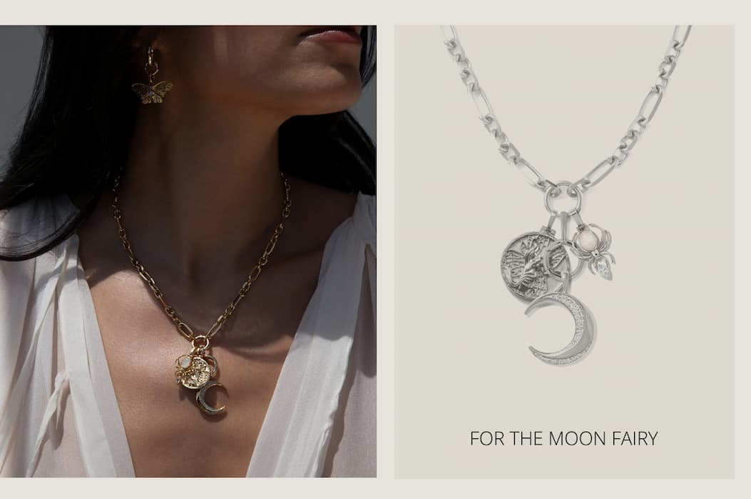 Moon Fairy Charm Necklace
