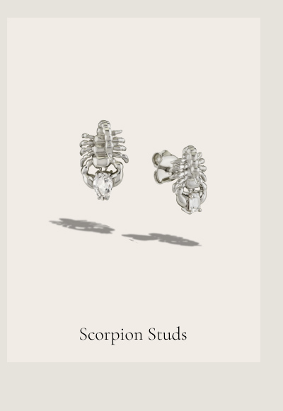 Gemstone Scorpion Studs