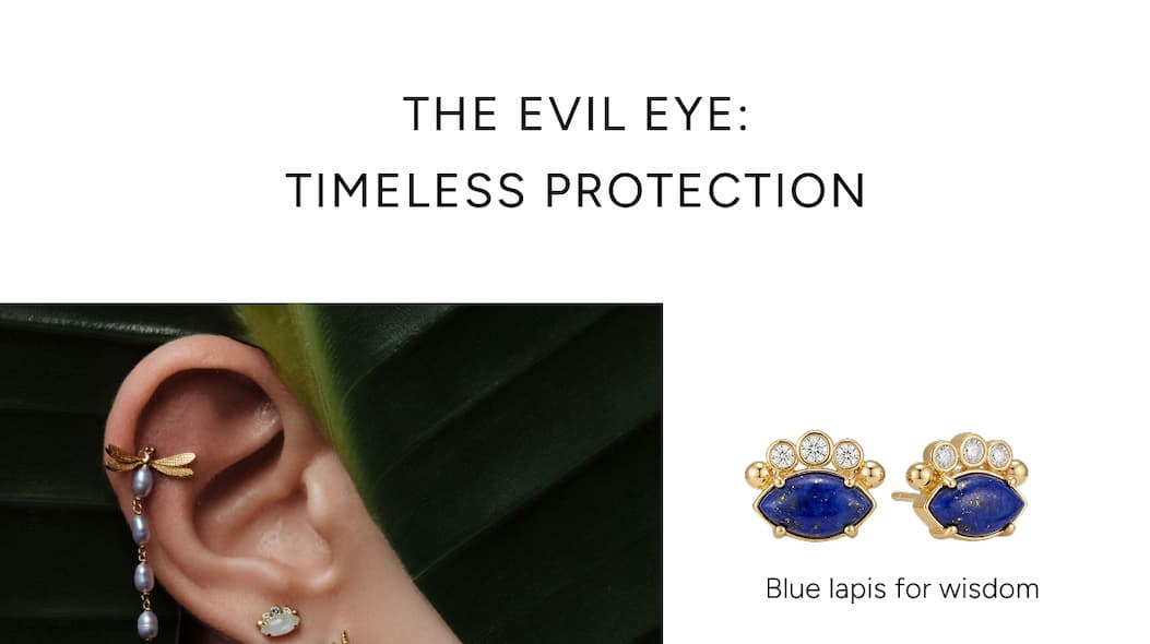 Evil Eye Cabochon Studs
