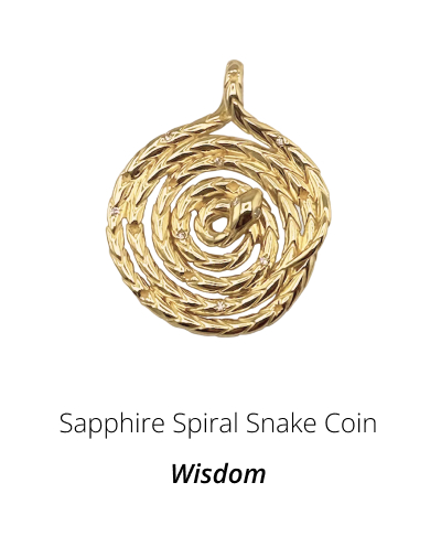 Sapphire Spiral Snake Coin