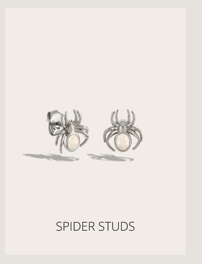 Moonstone Spider Studs