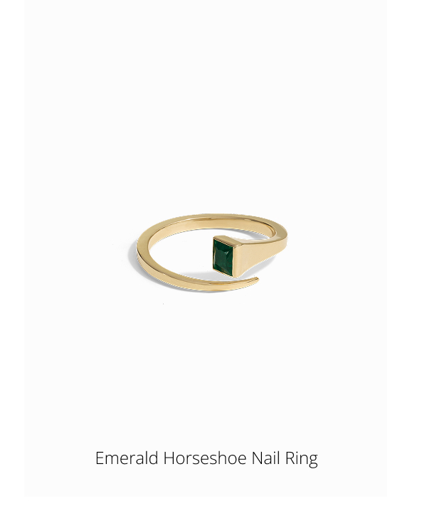 Emerald Horseshoe Nail Ring