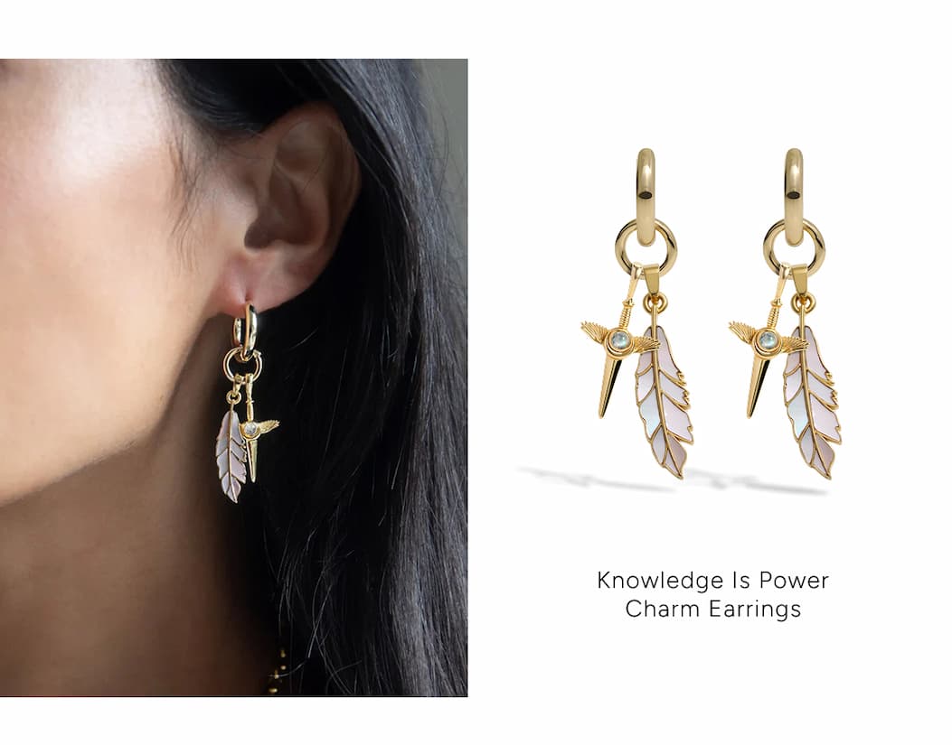 Knowledge is Power Charm Earrings