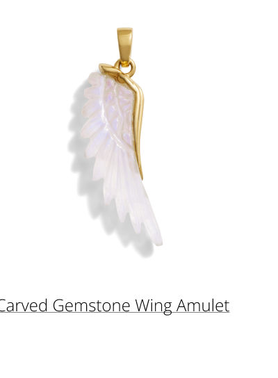 Carved Gemstone Wing Amulet
