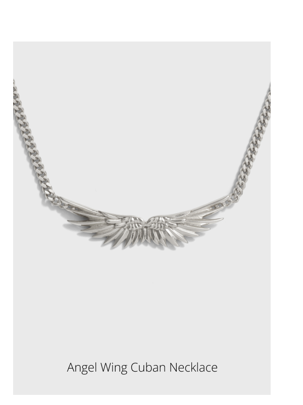 Angel Wing Cuban Necklace