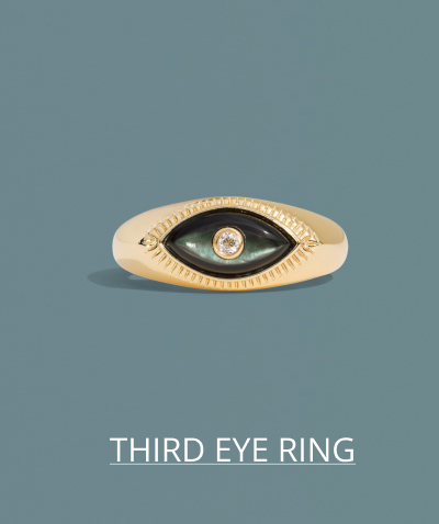 Third Eye Black Mother of Pearl Ring