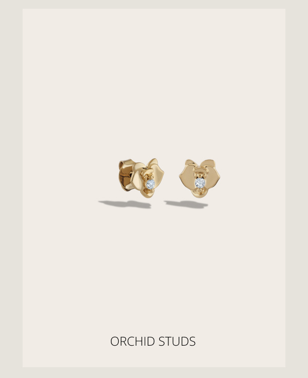 White Topaz Orchid Studs