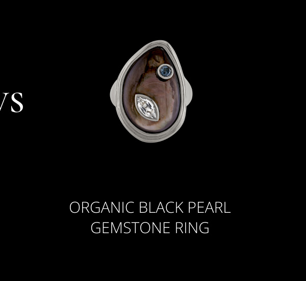 Organic Black Pearl Gemstone Ring