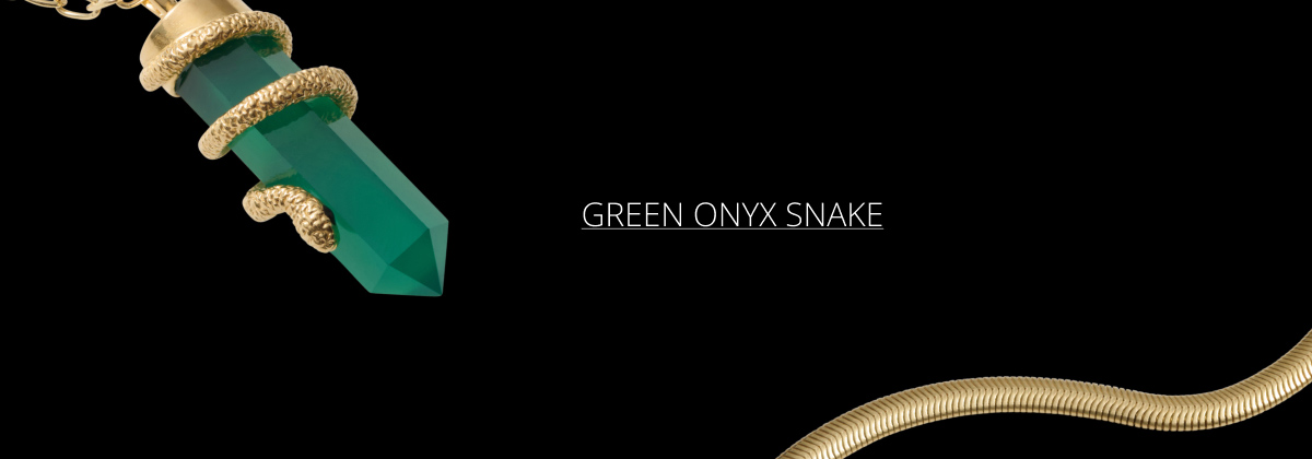 Green Onyx Crystal Snake Necklace