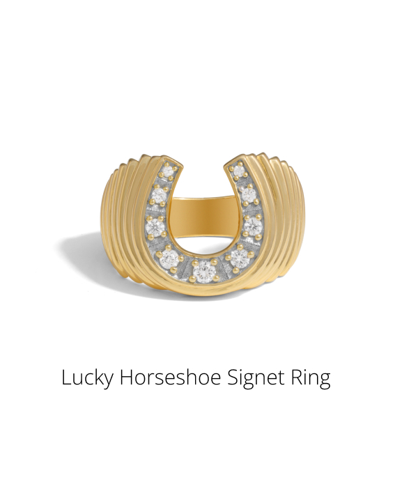 Lucky Horseshoe Signet Ring