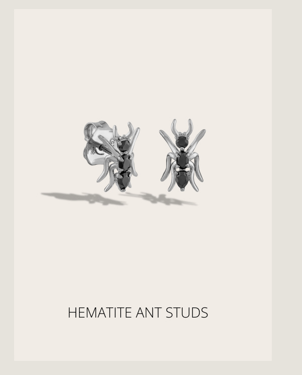 Hematite Ants Studs