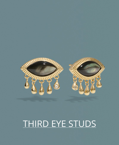 Third Eye Black Mother of Pearl Studs
