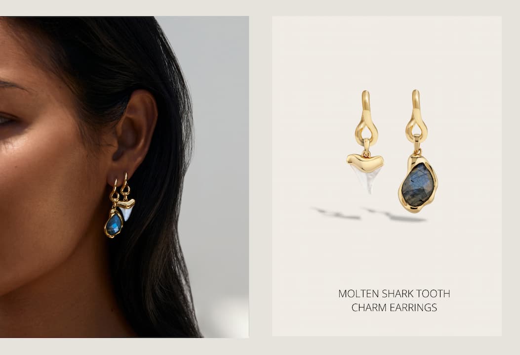 Molten Shark Tooth Earring Set