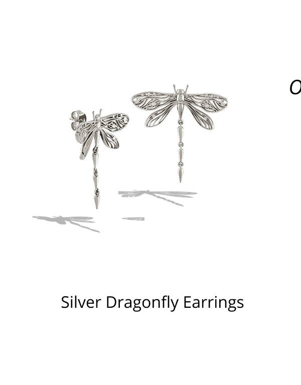 Silver Dragonfly Earrings