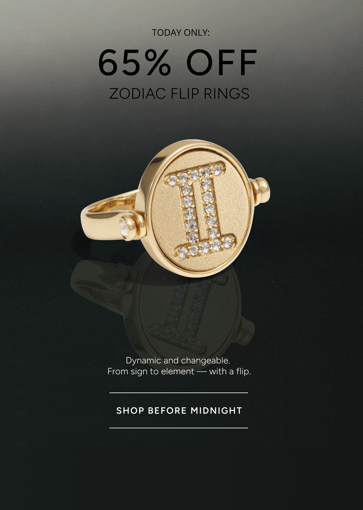 Today only: 65% OFF Zodiac Flip Rings