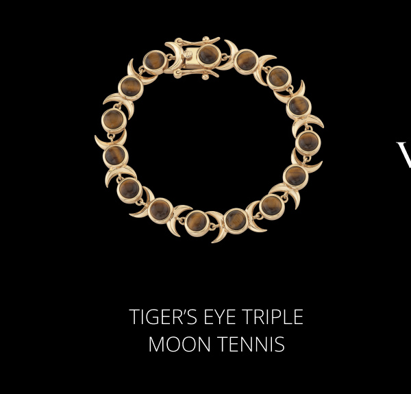Tiger's Eye Triple Moon Tennis Bracelet