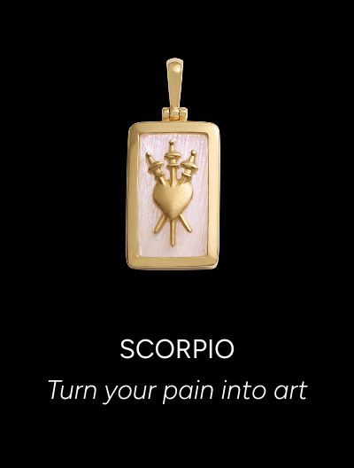 Three of Swords Tarot Pendant