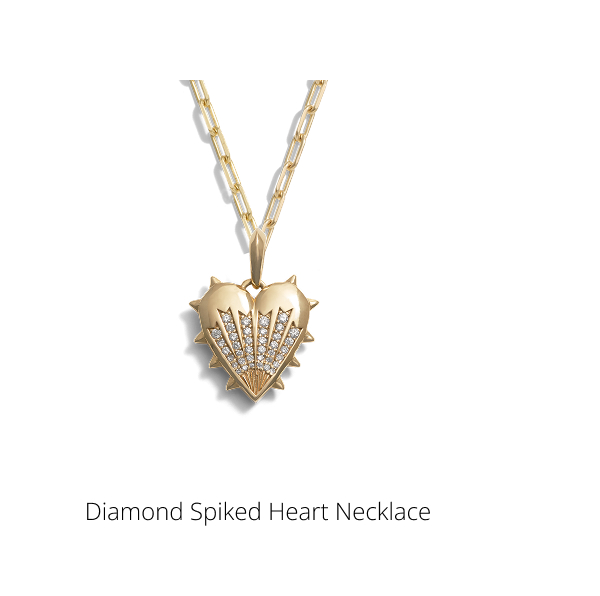 Diamond Spiked Heart Necklace