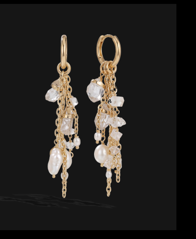 Pearl & Crystal Quartz Earrings