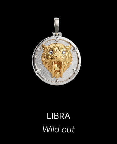 Sapphire Saber-Toothed Cat Pendant