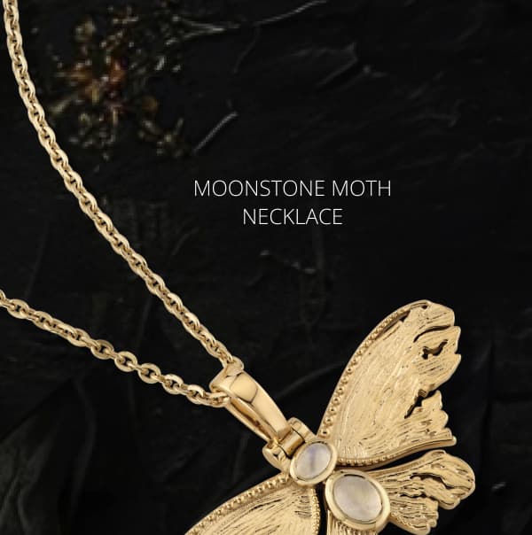 Moonstone Moth Necklace
