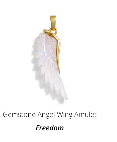 Gemstone Angel Wing Amulet