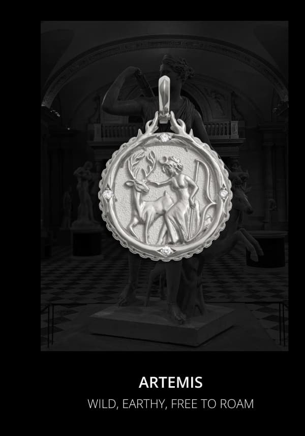 14k Artemis Goddess Necklace