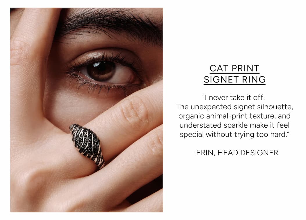 Cat Print Signet Ring