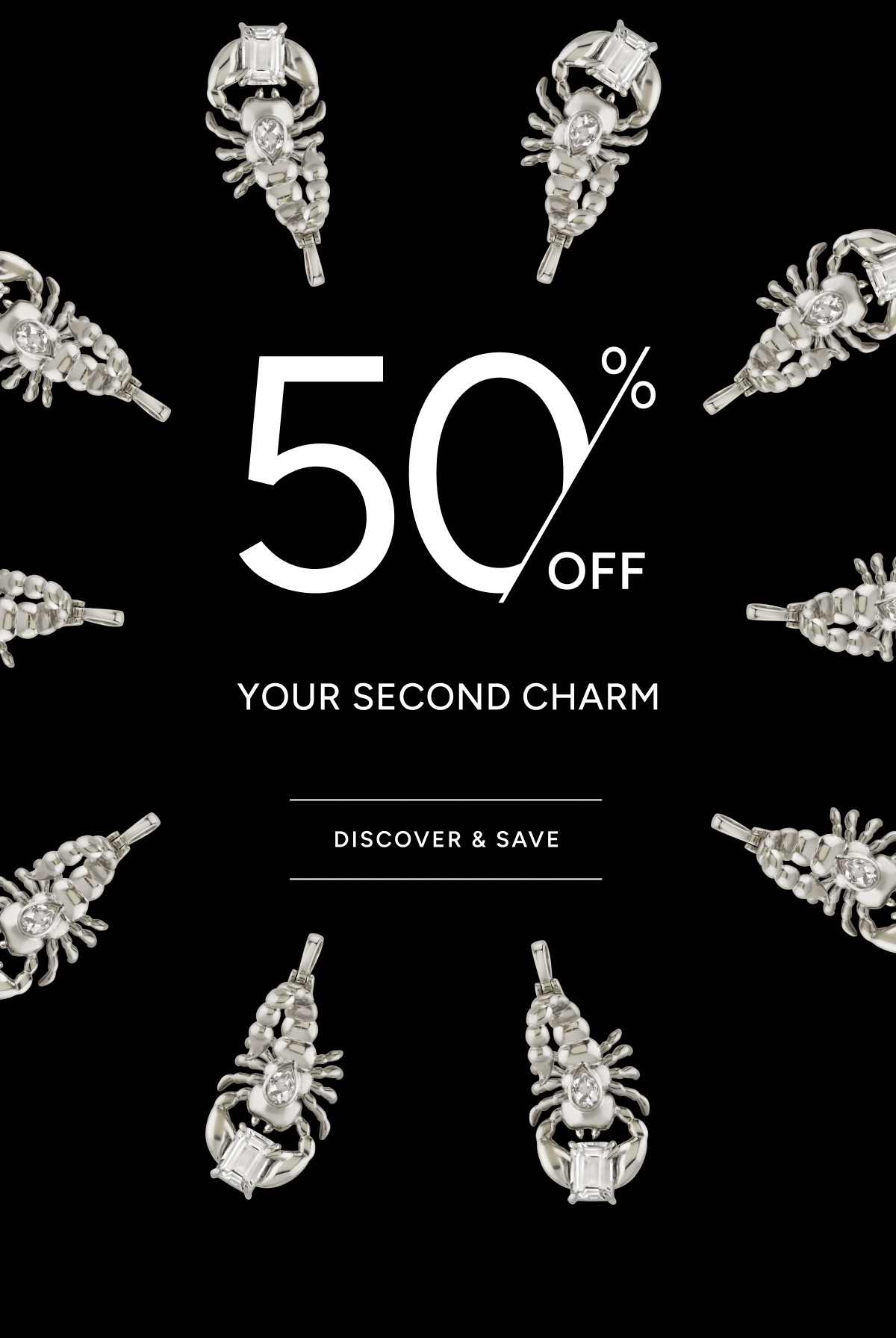 50% OFF your second charm ends today