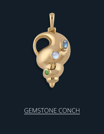 Gemstone Conch Pendant