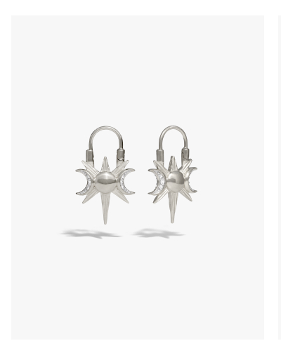 Spiked Triple Moon Earrings