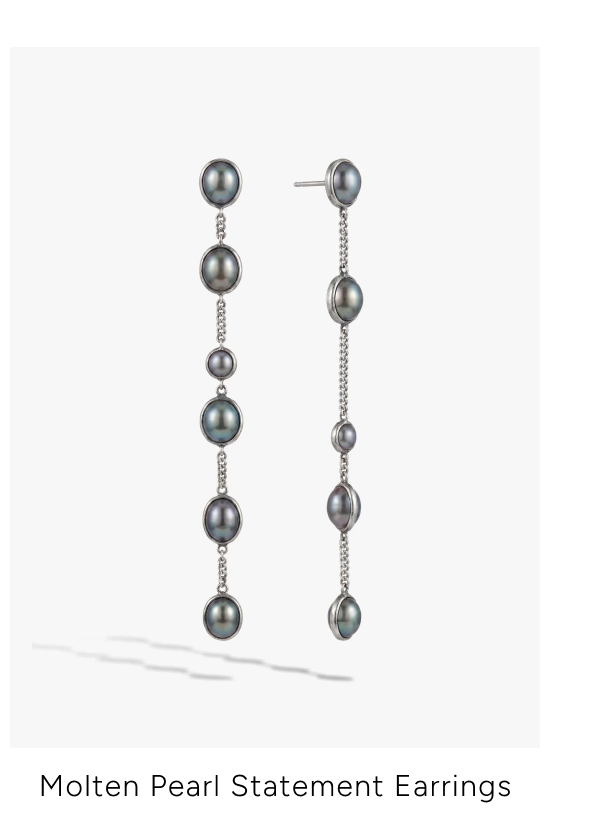 Molten Pearl Linear Statement Earrings